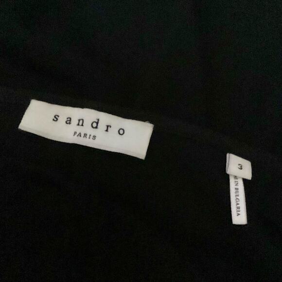 Sandro Paris Raoule Black Lace Tie Neck Cocktail Dress 3 40 L - Picture 9 of 12